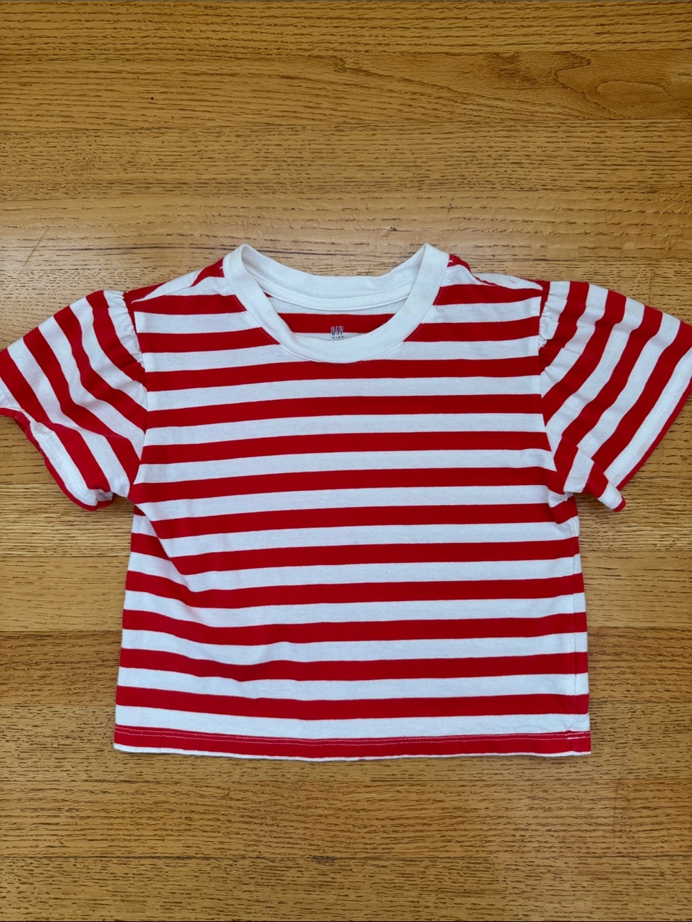GAP Red & White Striped Short Sleeve Tee